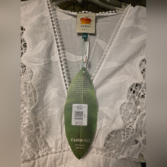 FARM RIO Off White Lace Richelieu Midi Dress XXS NWT - Picture 5 of 7